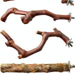 HOSUKKO Natural Wood Bird Perch Stands for Parrots Pet-0