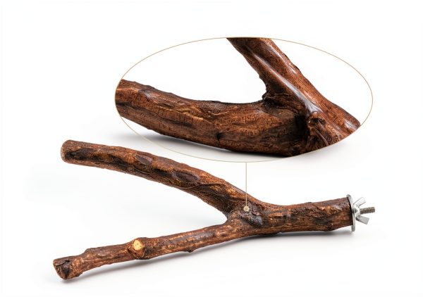LIMIO Bird Perch Natural Wood Non Slip Easy Install Small-2