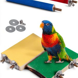 Petsvv Bird Perch Stand Natural Wood Parrot Toy Platform-0