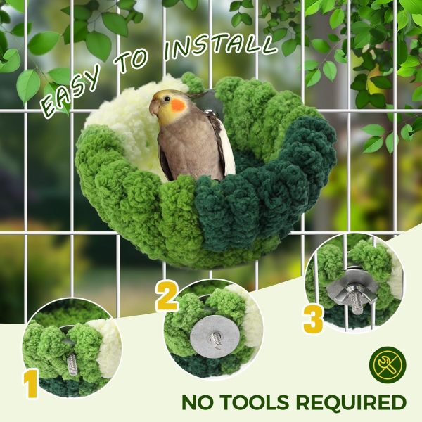 Admaison Velvet Bird Nest Cage Bed Green Pet Supplies-2