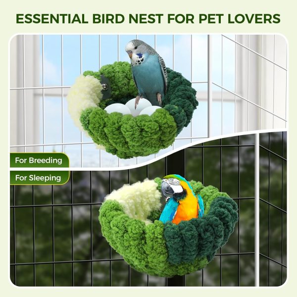 Admaison Velvet Bird Nest Cage Bed Green Pet Supplies-3