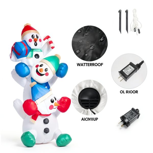 Joiedomi Snowman Inflatable Christmas Decor Polyester LED-5