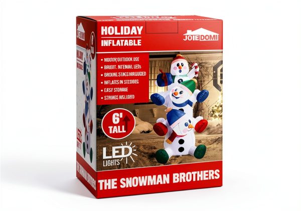 Joiedomi Snowman Inflatable Christmas Decor Polyester LED-7