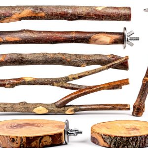 CZWESTC Bird Perches Natural Wood Small Medium Birds-0