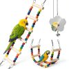 JINJINANV Bird Swing Natural Wood Parakeet Toys Safe Play-3