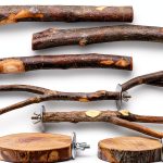 Bird Perch Set Natural Wood Rliguanrui 8 Piece-0
