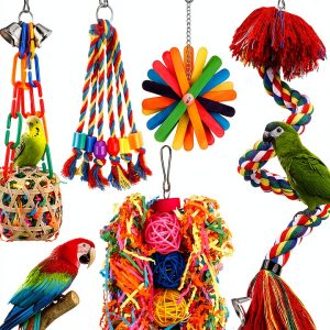 YIXUND Bird Swing Set Colorful Chewing Toys-0